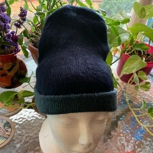 Navy Blue n Gray Blue reversible Alpaca Beanie Warm Winter Hat. Soft Comfy Cute.